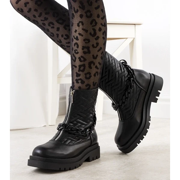 D/CEO Black wedge heeled boots Etylioo 64676503