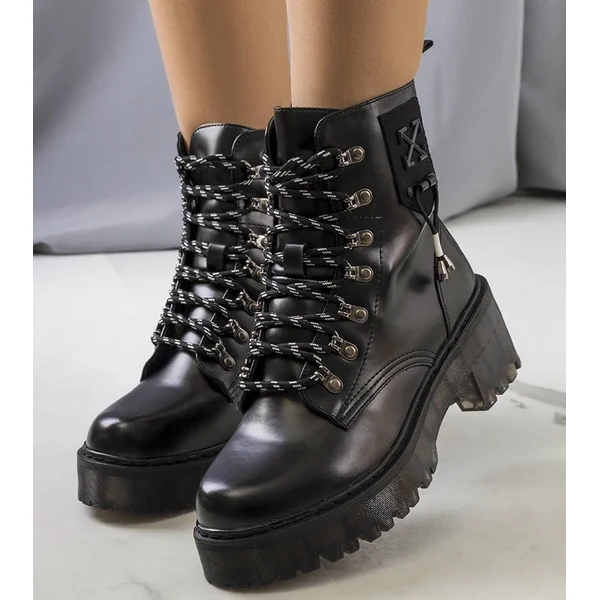 Gemre Čierna botki s ozdobnou väzbou Laverda 64676563