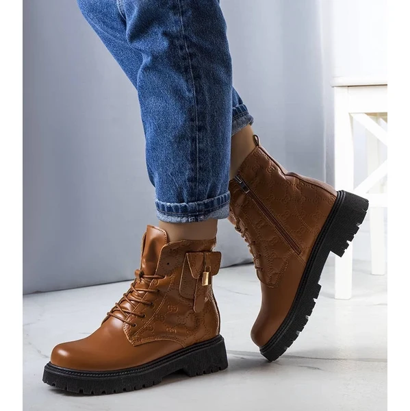 Gemre Hnedé zateplené traperské topánky Coal 64676594