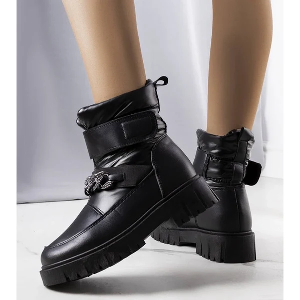 Gemre Čierne snehové topánky s reťazou Ephraim 64676625