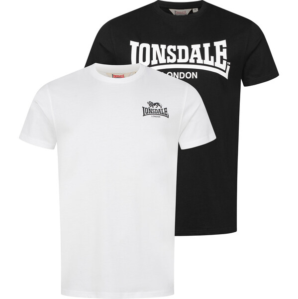 Lonsdale Mens t-shirt regular fit double pack 64677340