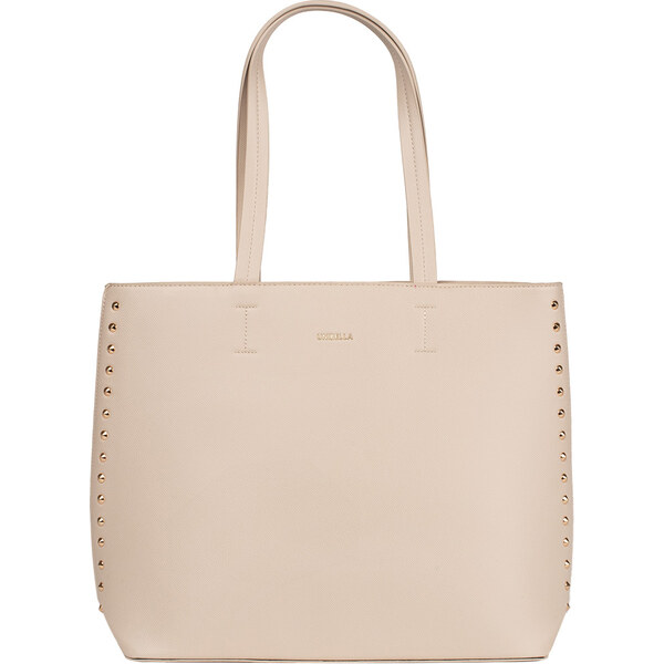 Shelvt Large beige studded shopper bag 64677606