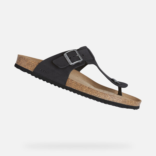 Black mens flip-flops Geox Ghita - Mens 64678677