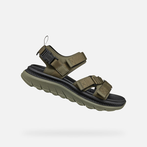 Khaki mens sandals Geox Spherica Actif X S - Mens 64678681