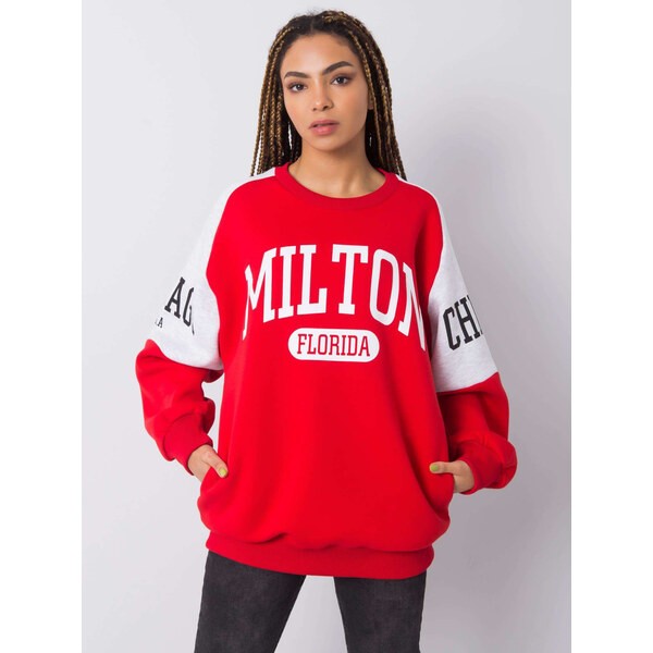 RUE PARIS Červená mikina Milton DS-BL-1122.17X-red 57947454