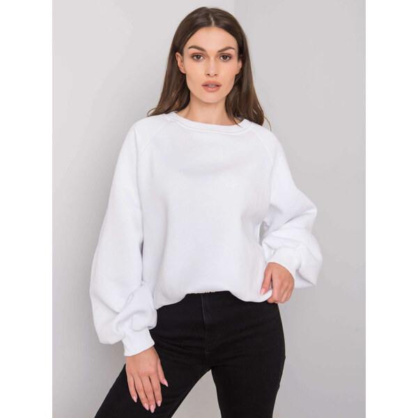 RUE PARIS Biela dámska mikina bez kapucne RV-BL-6758.50P-white 57950842