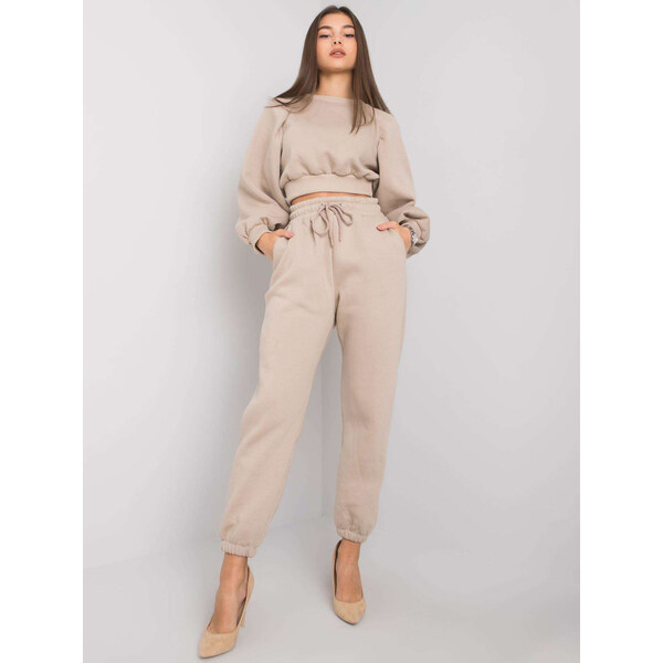 RUE PARIS Béžová súprava s naberanými rukávmi RV-KMPL-7010.10-beige 57950844