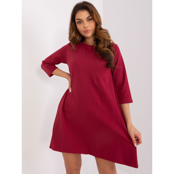 RUE PARIS Vínové šaty Jamelia s čipkovou chrbtovou časťou RV-SK-7321 57949188