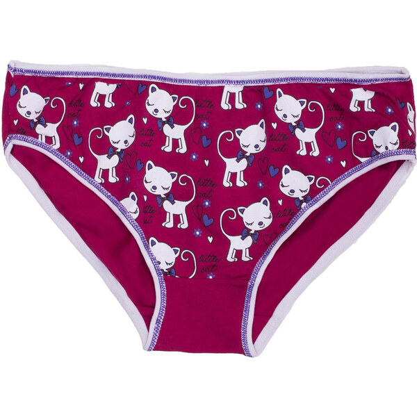 BASIC Vínové dievčenské nohavičky s potlačou mačičiek a srdiečok BR-MT 29439820