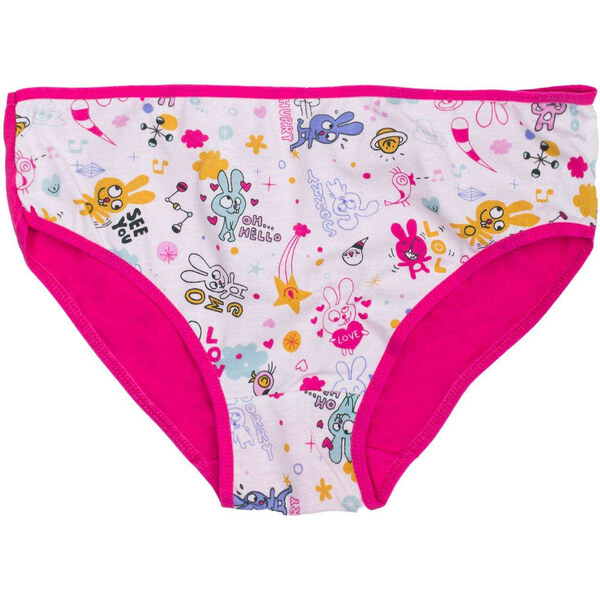 BASIC Bielo-fuchsiové dievčenské nohavičky s farebnou potlačou BR-MT 29439808