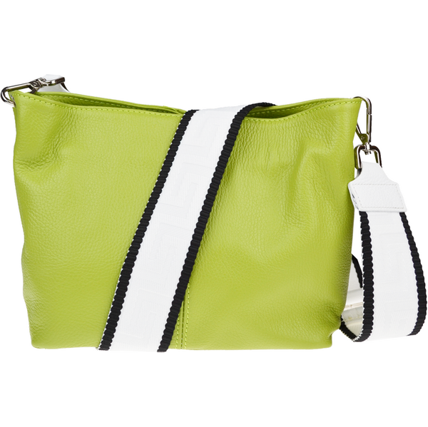 Zelená kožená talianska crossbody kabelka Batilda Verde Segnale s 64491606