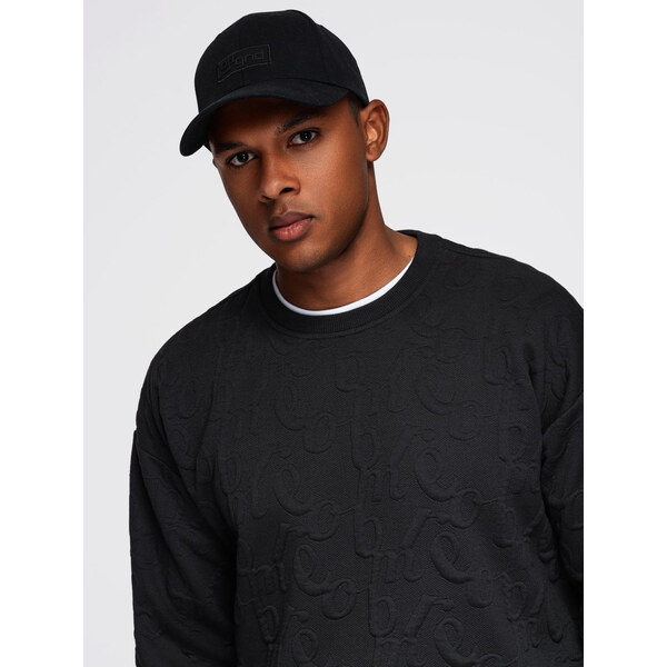 Ombre Mens RELAXED FIT sweatshirt with embossed letters - black 58130468