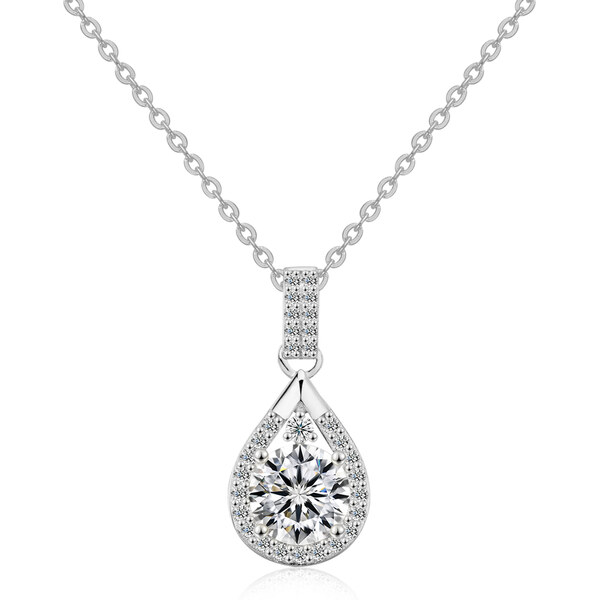 Olivie Stříbrný náhrdelník 1ct 6,5mm MOISSANITE 9735 64756337
