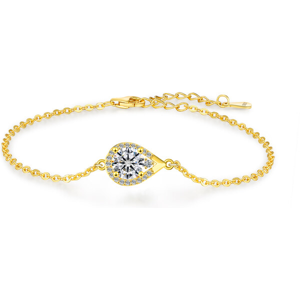 Olivie Stříbrný náramek 1ct 6,5mm MOISSANITE GOLD 9739 64741474