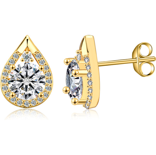 Olivie Strieborné náušnice KVAPKA MOISSANITE GOLD 9742 64726429
