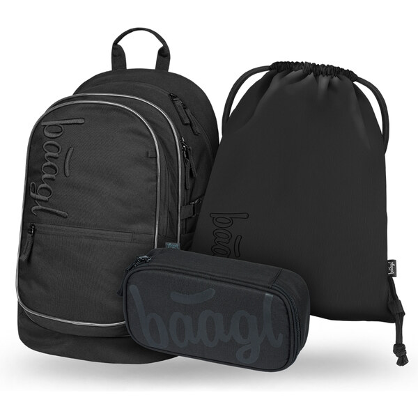 BAAGL SET 3 Core Uni čierna: batoh, penál, sáček 65065442
