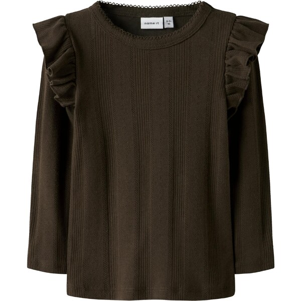 NAME IT Tričko NMFJULIA tmavohnedá 64501167