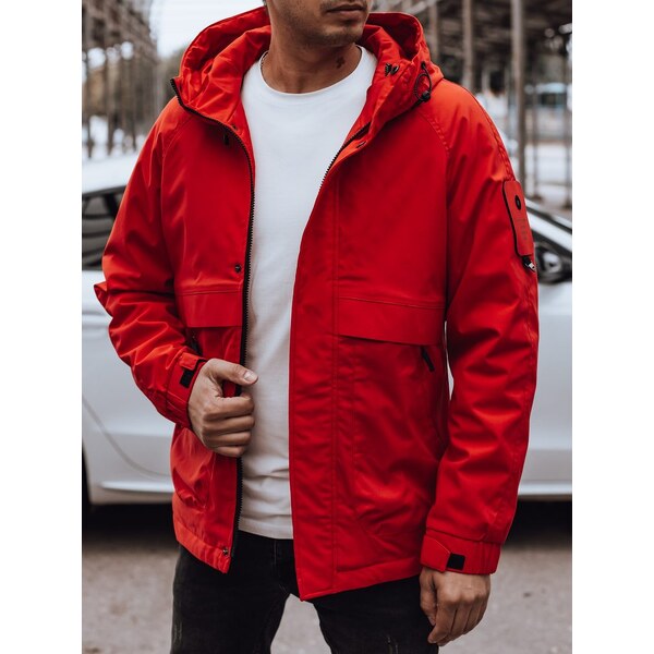 Dstreet Prechodná bunda športového dizajnu červená 64501825
