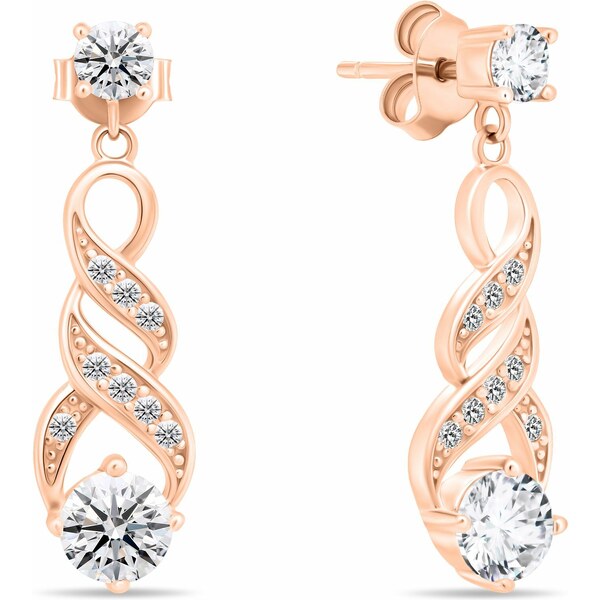 Brilio Silver Nadčasové pozlátené náušnice s čírymi zirkónmi EA571R 66579630