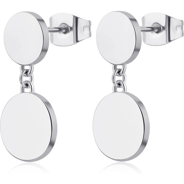 SAgapõ Oceľové náušnice s kruhovými príveskami Elysium SUM21 66594063