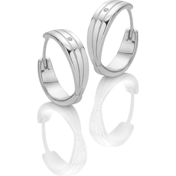 Hot Diamonds Luxusné strieborné kruhové náušnice s diamantmi Trio 66590262