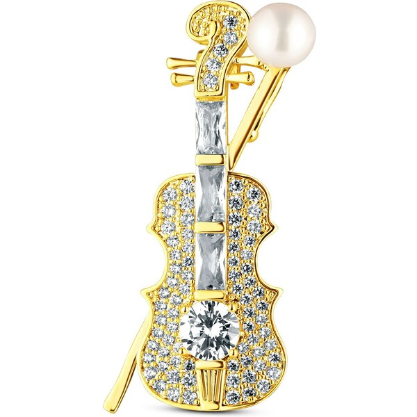 JwL Luxury Pearls Trblietavá perlová brošňa Husle JL0871 66592770