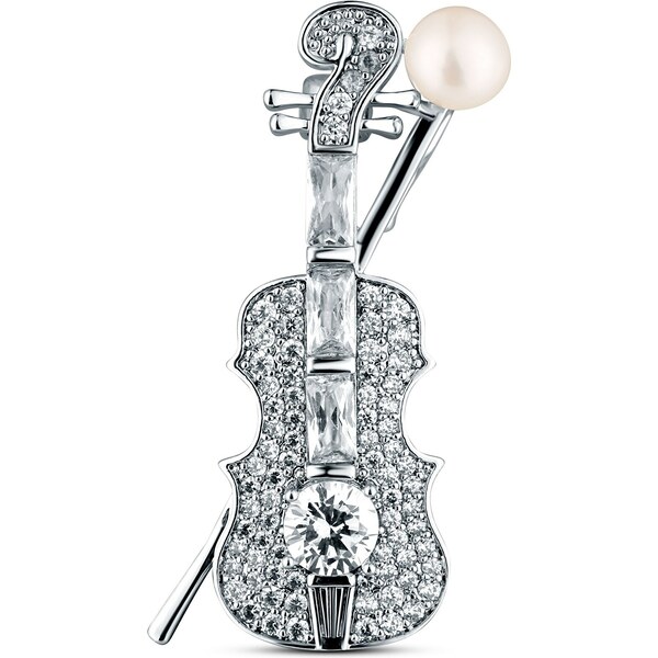 JwL Luxury Pearls Oslnivá perlová brošňa Husle JL0872 66590658