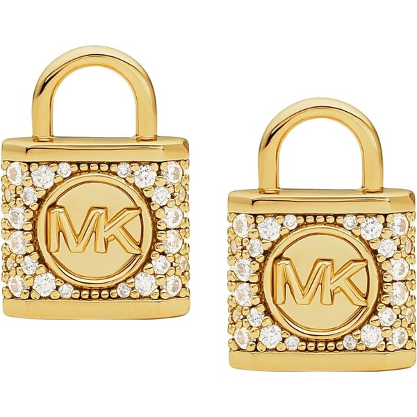 Michael Kors Strieborné náušnice kôstky so zirkónmi Visiaci zámok 66583995