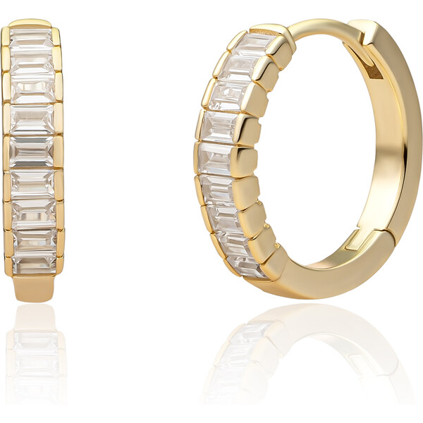 Sparkling Jewels Pozlátené kruhové náušnice s kubickými zirkónmi EAG23 66580129