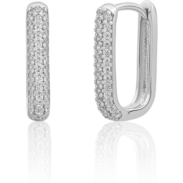 Sparkling Jewels Strieborné visiace náušnice s kubickými zirkónmi 66582065