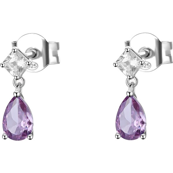 Brosway Strieborné visiace náušnice s kubickou zirkóniou Magic Purple 66589792