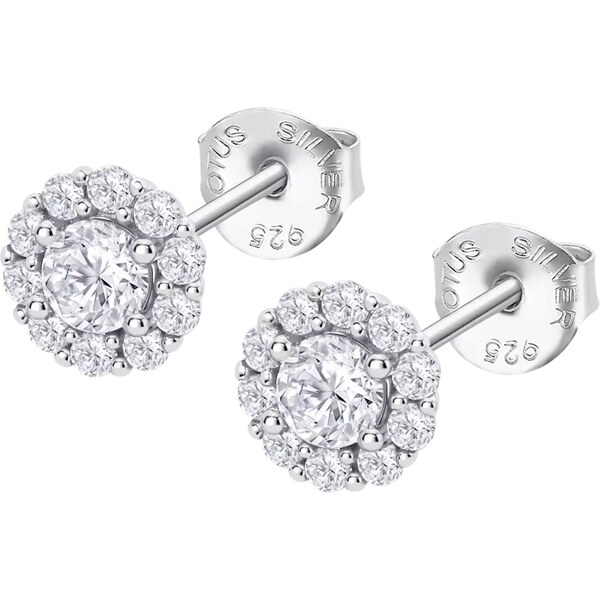 Lotus Silver Trblietavé strieborné náušnice kôstky s čírymi zirkónmi 66592183