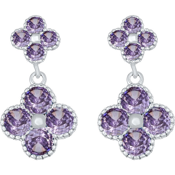 CRYSTalp Nádherné náušnice s fialovými kvietkami 42289.VIO.R 66592371