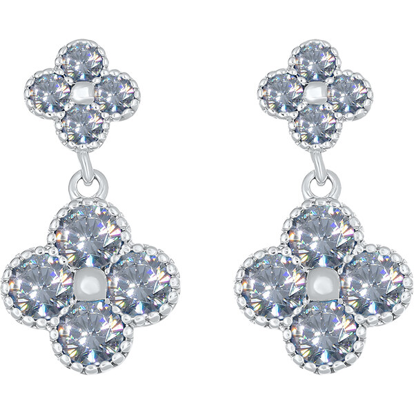 CRYSTalp Nádherné náušnice s čírymi kvietkami 42289.WHI.R 66588837