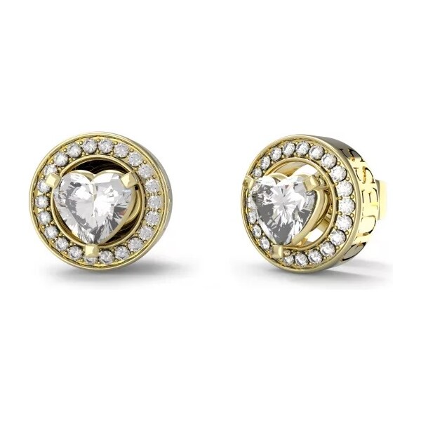 Guess Romantické pozlátené náušnice s čírymi zirkónmi M`ama Non M`ama 66595237