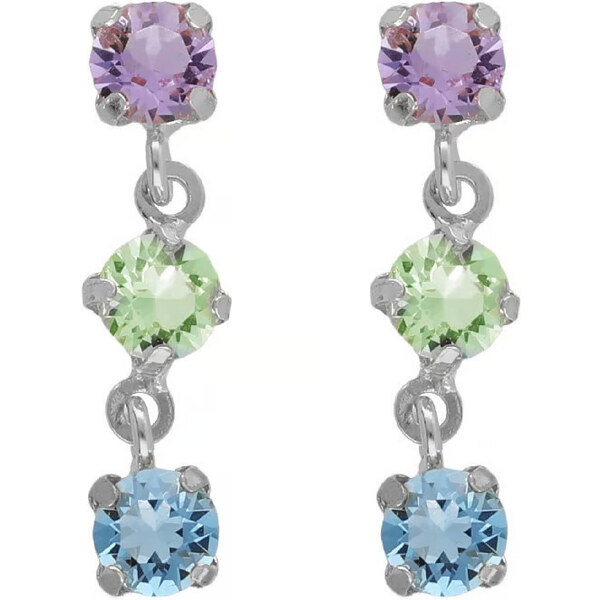 Victoria Cruz Pôvabné visiace náušnice s farebnými kryštálmi Ryver 66582245