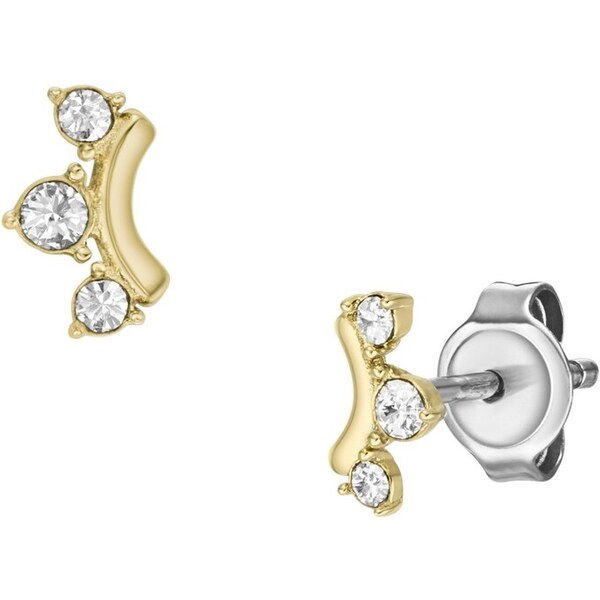 Fossil Slušivé pozlátené náušnice s kryštálmi JF04596710 66585068