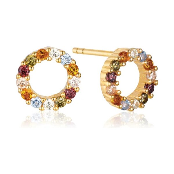 Sif Jakobs Pozlátené náušnice s farebnými kubickými zirkónmi Biella SJ 66583004