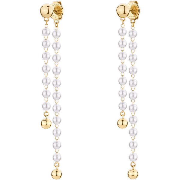 Brosway Dlhé pozlátené náušnice s perlami 2v1 Essential BNL102 66588484