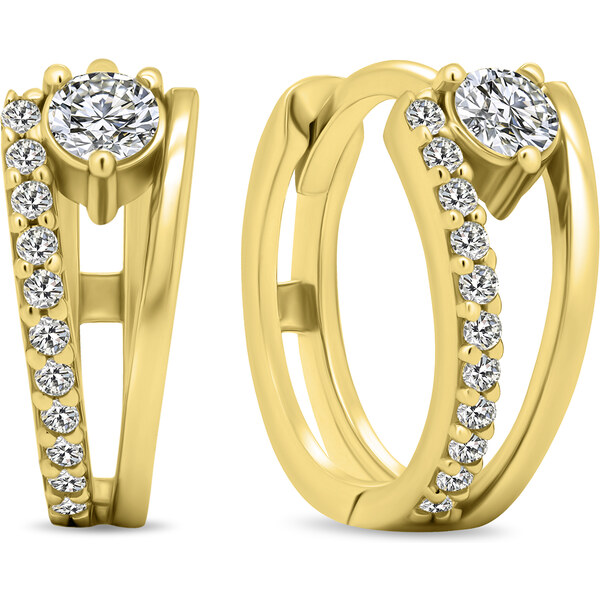 Brilio Silver Oslnivé kruhové pozlátené náušnice so zirkónmi EA503Y 66591859