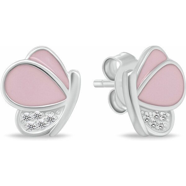 Brilio Silver Nežné strieborné náušnice Motýliky so zirkónmi EA1079W 66592990