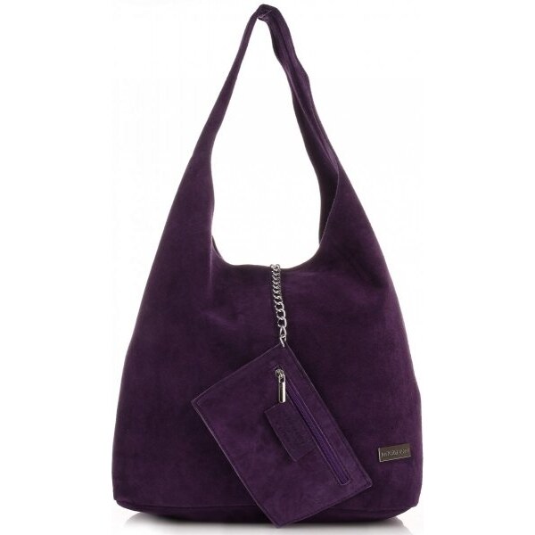 Kožené kabelka shopper bag Vittoria Gotti fialová V8802 64502423