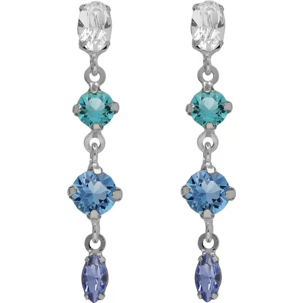 Victoria Cruz Strieborné visiace náušnice s kryštálmi Lisbon A4791-MHT 66584890