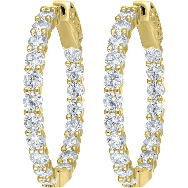 CRYSTalp Pozlátené kruhové náušnice s kryštálmi Tennis 42336.G 66579768