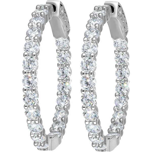 CRYSTalp Kruhové náušnice s čírymi kryštálmi Tennis 42336.R 66589368