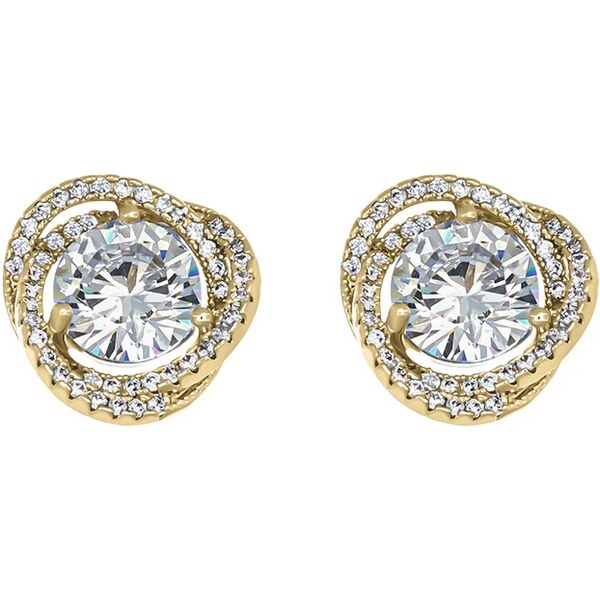 CRYSTalp Elegantné pozlátené náušnice s kryštálmi Ray 42334.G 66593354