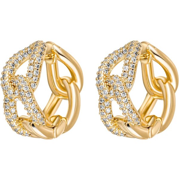 CRYSTalp Masívne pozlátené náušnice s kryštálmi Luxury 42311.G 66582999