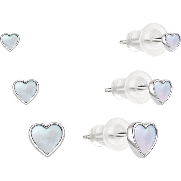 MOISS Strieborná sada srdiečkových náušníc E0004634 (3 páry náušníc) 67196191
