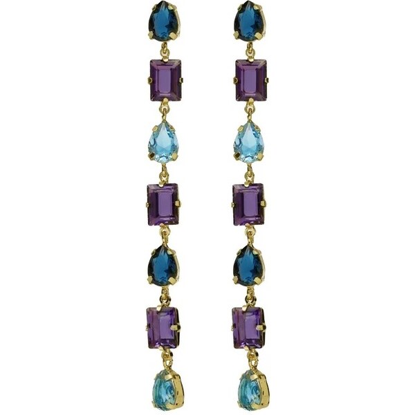 Victoria Cruz Luxusné dlhé náušnice s kryštálmi Balance A4719-12DT 66593108