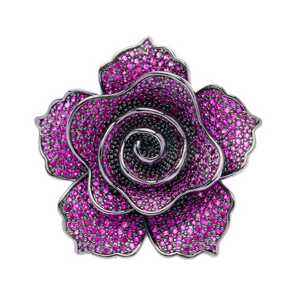 Oliver Weber Trblietavá kvetinová brošňa s kryštálmi Peony 58053 66595095